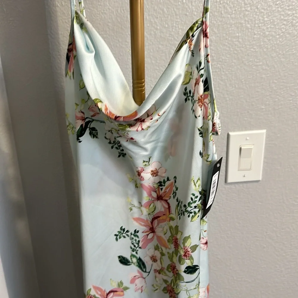 Bebe slip dress. Size M. NWT! Has a very light blue tint to it. Midi dress. - Picture 3 of 8